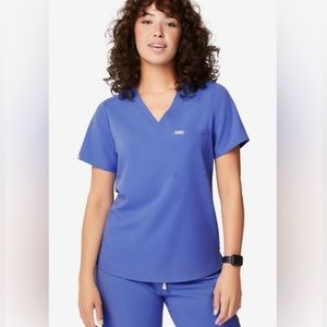 FIGS Catarina Scrub Top Limited Edition Denim Blue Size M NWT